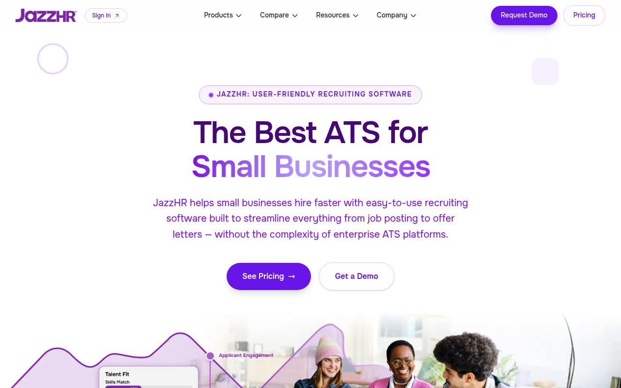 JazzHR recruiting software homepage